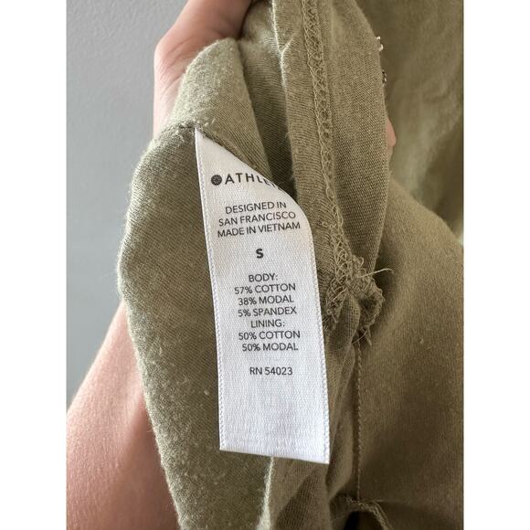 Athleta Dress Women's Small Shadow Olive Della Ruched Side Sleeveless Bodycon - Picture 4 of 6